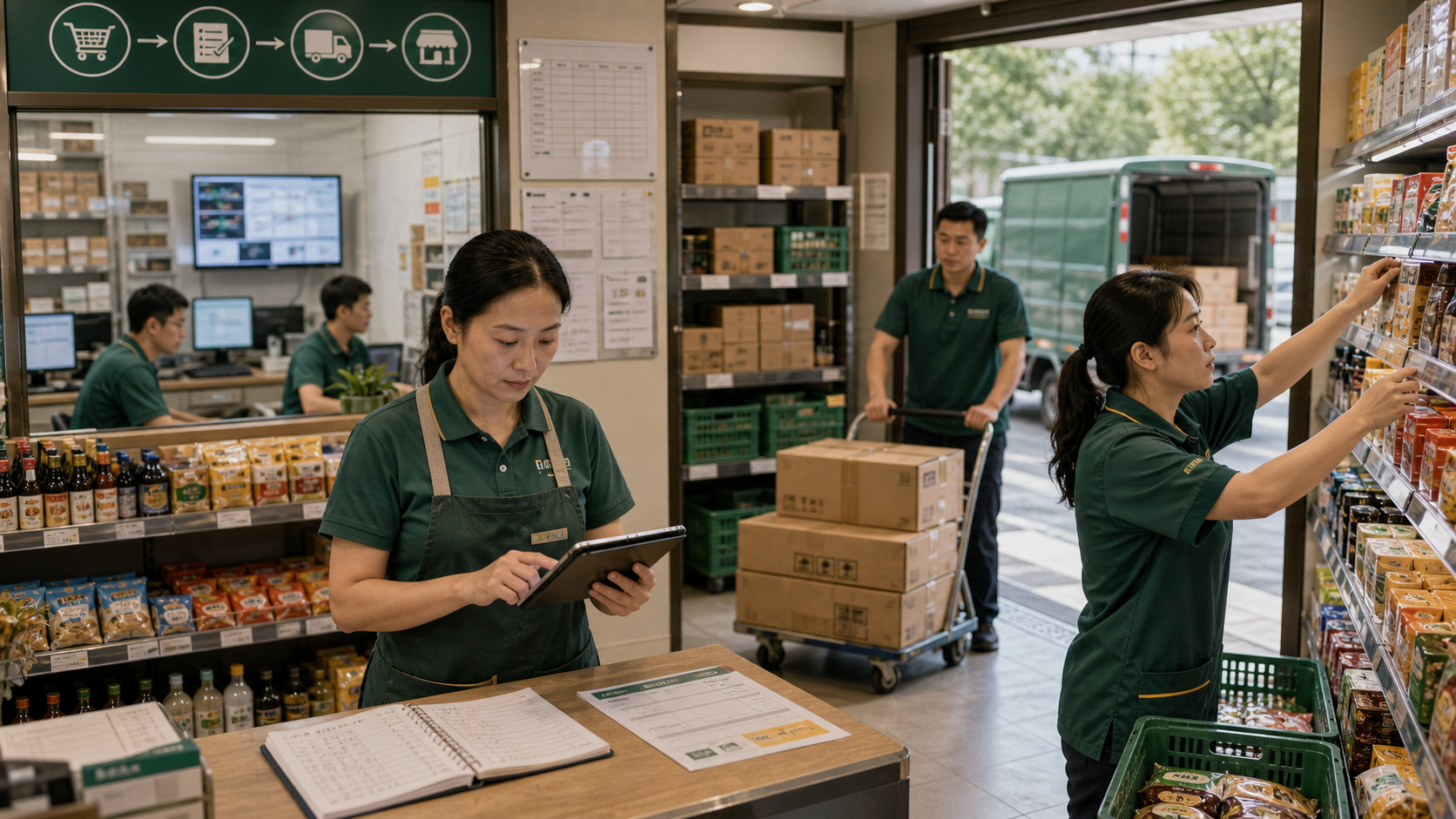 连锁门店补货系统业务场景商务插图